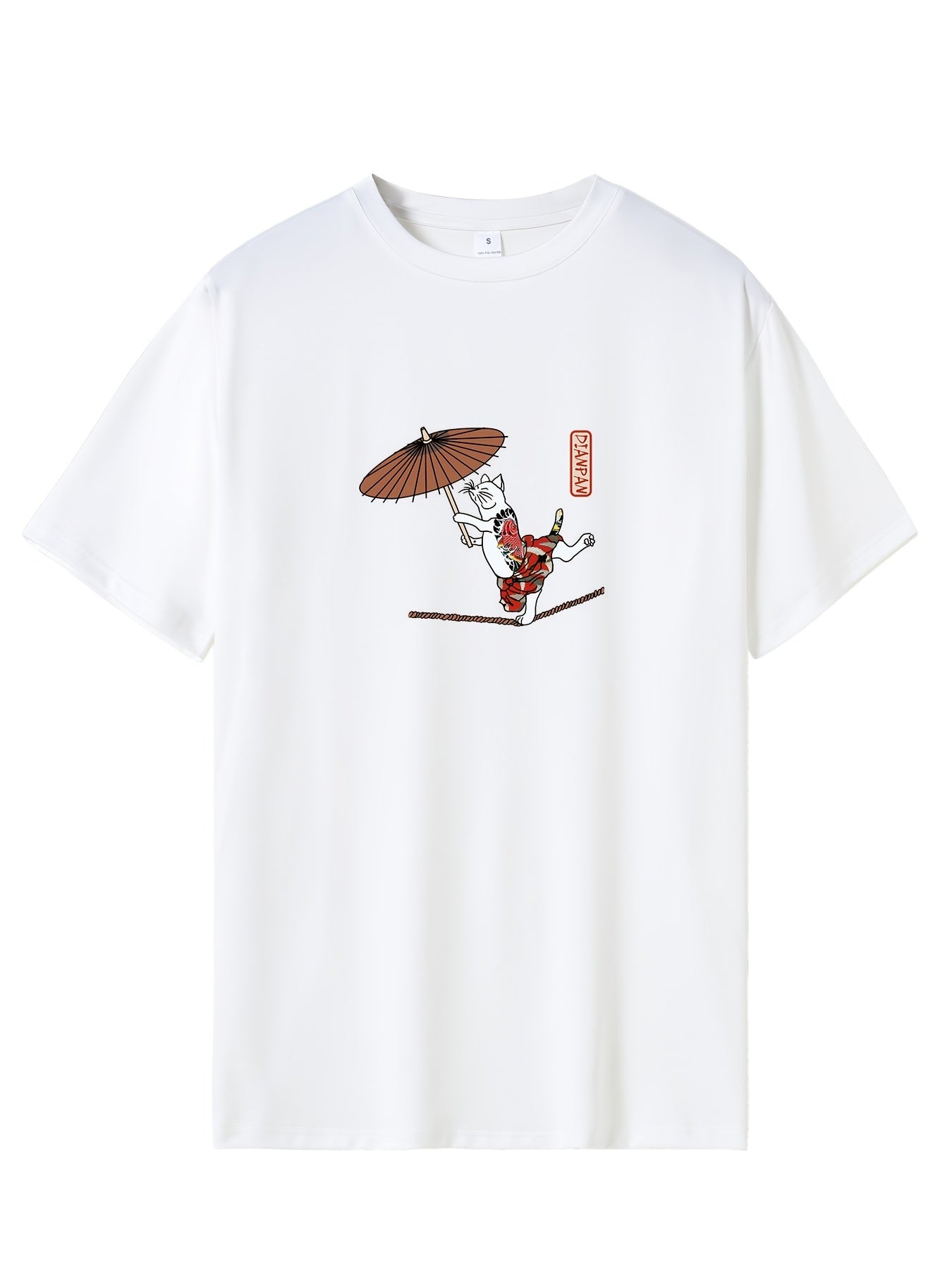 Men's Printed Sports T-shirt Round Neck Casual Tee Shirt