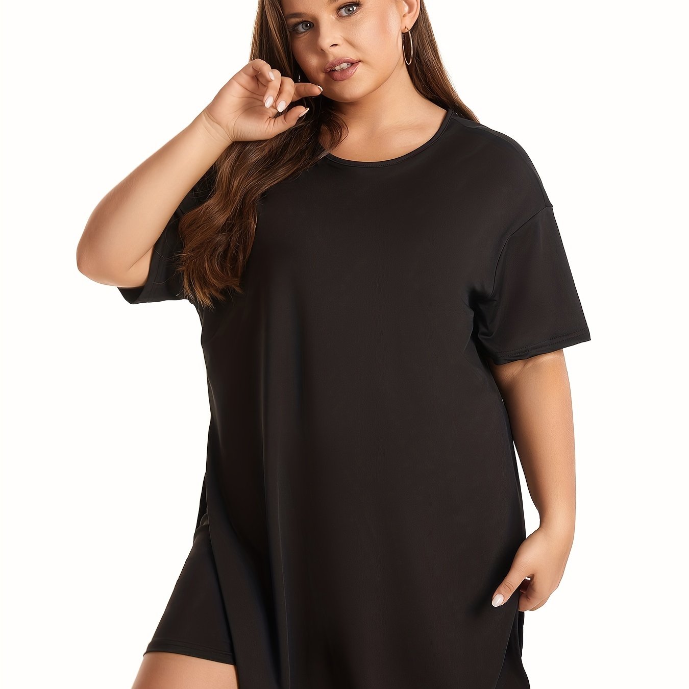  Short Sleeve Split Oversized Tops & Biker Shorts Set