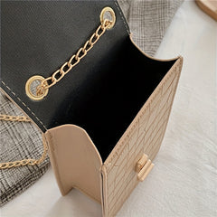 Crocodile Embossed Cell Phone Bag Mini Crossbody Purse