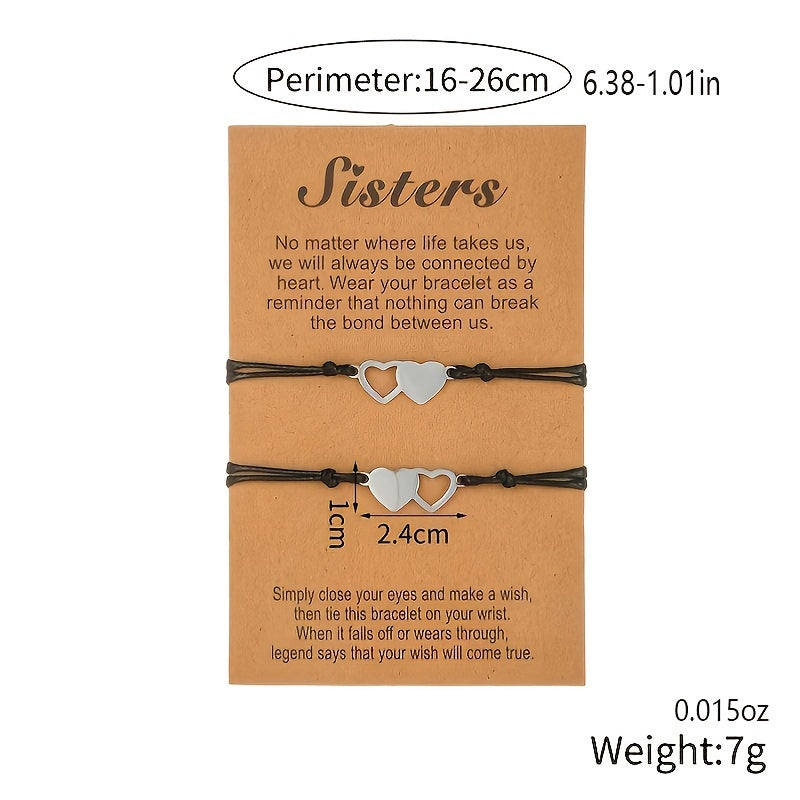 2pcs Stainless Steel Love Charm Couple Bracelet