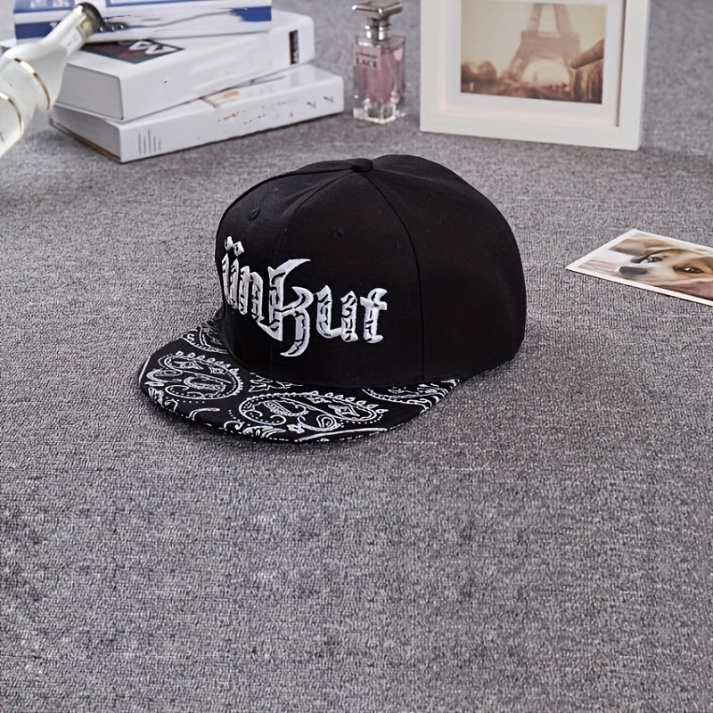 Paisley Print Snapback Hat Gothic Embroidery Baseball Cap Sunshade Dad Hat