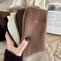 6 Pairs Ribbed Mid Tube Socks Women's Stockings