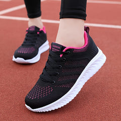 Mesh Flying Woven Running Shoes Lace Up Soft Sole Sports Shoes Women's