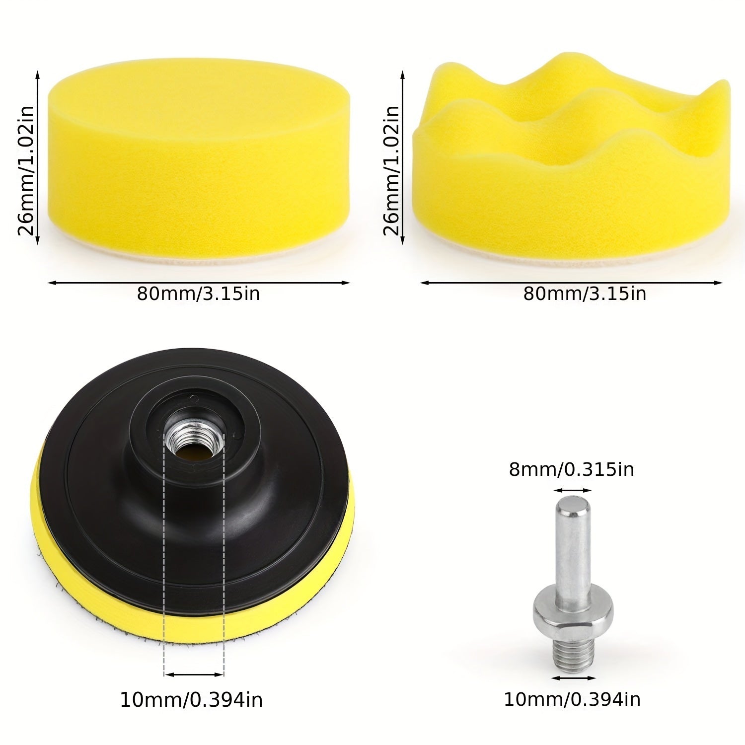 31pcs 7.62cm Buffing Sponge Polishing Pads Kit for Car Buffer Polisher