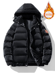 Men's Padded Thick Hooded Coat Thermal Warm Winter Jacket