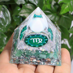 Zodiac Pyramid Amethyst Peridot Healing Crystal