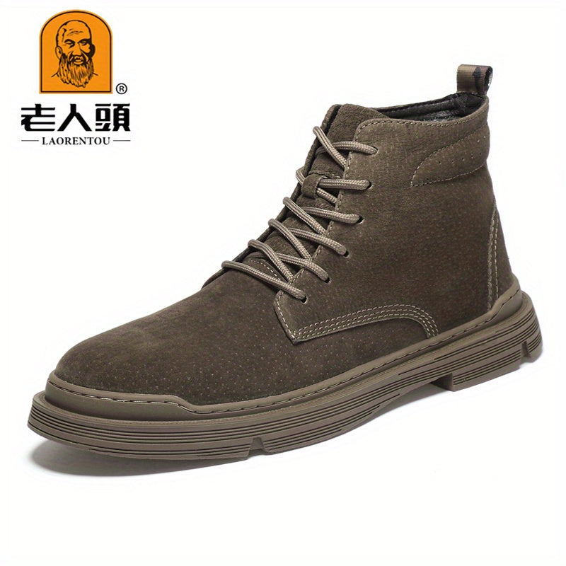 Men's Combat Boots Casual Lace up Walking Shoes