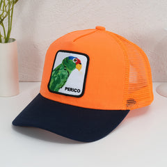 Parrot Patch Baseball Cap Mesh Trucker Hat Adjustable Sunshade Dad Hat