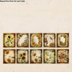 50pcs pack Memory Flower Zone Series Retro Decorative Diary Collage