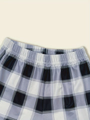 Girls Plaid Shorts Waist Band Comfortable Casual Pants for Summer