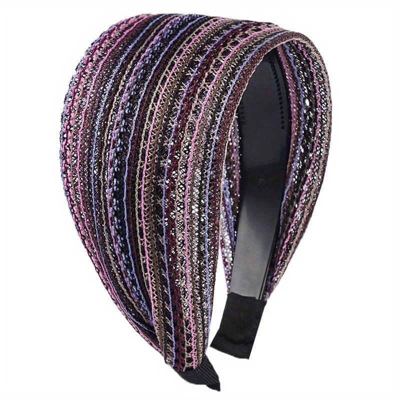 Wide Lace Headbands Non Slip Hair Band Headwraps Embroidery Hair Hoop