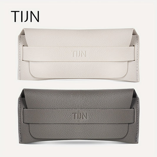 2pcs Litchi Embossed Glasses Bag Soft PU Leather Sunglasses Case