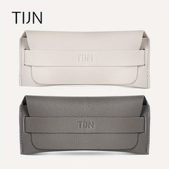 2pcs Litchi Embossed Glasses Bag Soft PU Leather Sunglasses Case