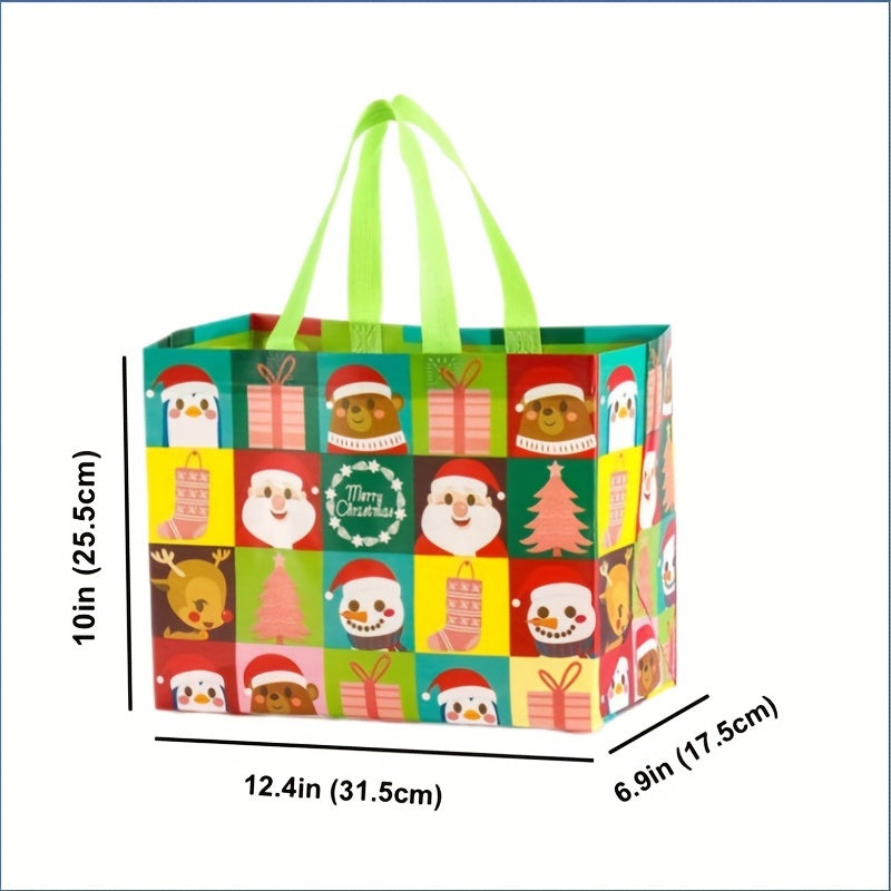 8pcs Christmas Gift Bags Reusable Tote Bags for Xmas Party Supplies