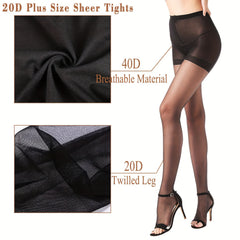 3 Pack Toeless High Waist Slim Pantyhose Elastic Pantyhose