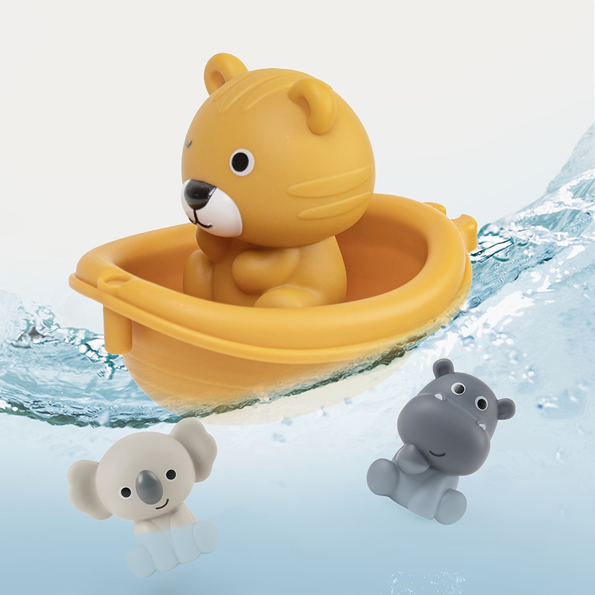 Colorful Floating Animal Bath Toy Set for Bathtub Play