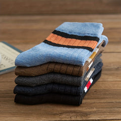 Colorblock Striped Socks Women's Stockings, 5 Pairs