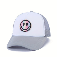 Men's Laser Happy Face Labeling Sponge Adjustable Baseball Cap