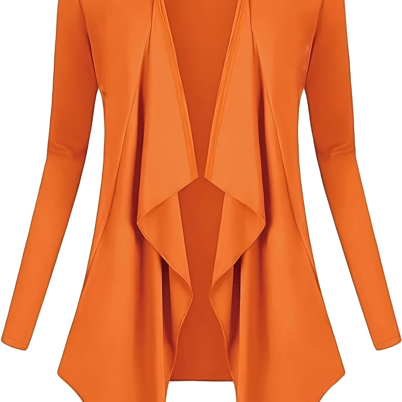  Solid Long Sleeve Open Front Cardigan
