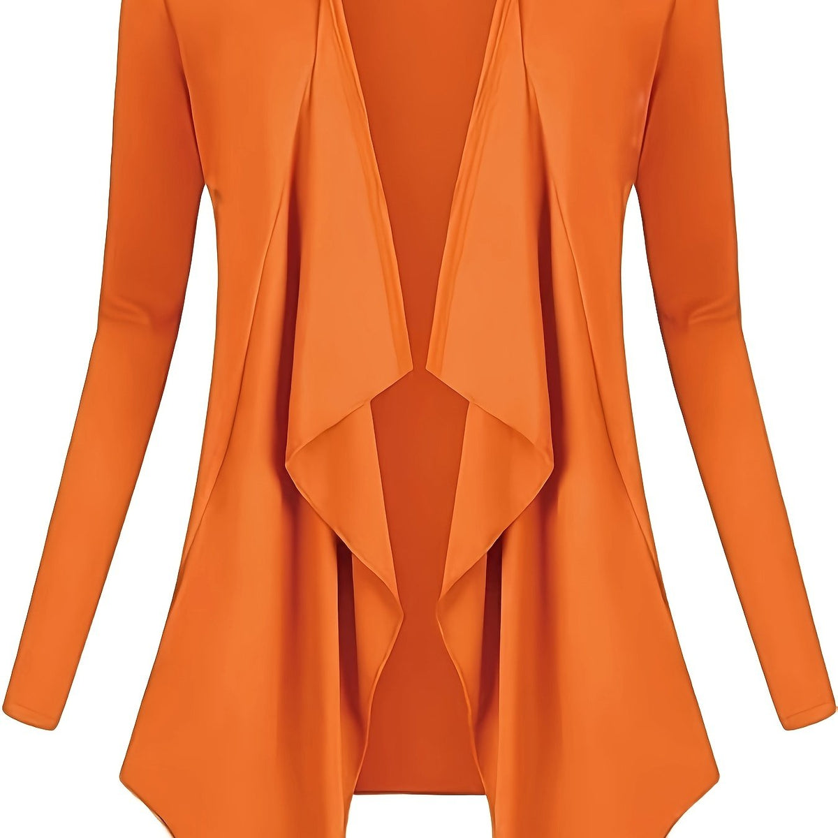  Solid Long Sleeve Open Front Cardigan