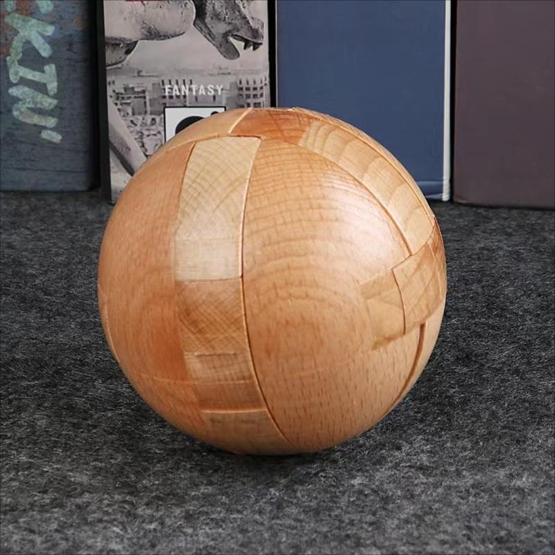 Wooden Puzzle Magic Ball Brain Teaser Toy Intelligence Game