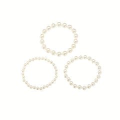 3pcs Girls Faux Pearl Beaded Bracelet Birthday Gift