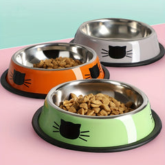 Stainless Steel Cat Bowl Non Slip Base Easy to Clean