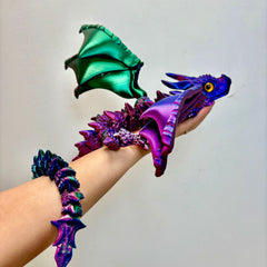 3D Printed Triceratops Dinosaur Decoration 22 Inch Gradient Red Green Purple