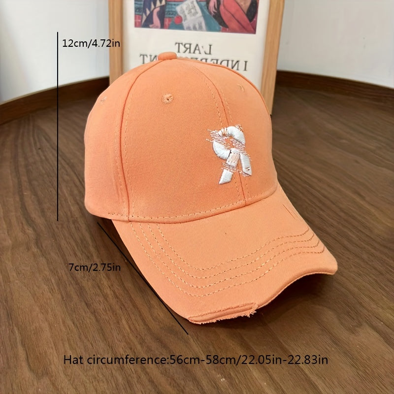 Men's R Embroidered Baseball Cap Sun Protection Sunshade Hat