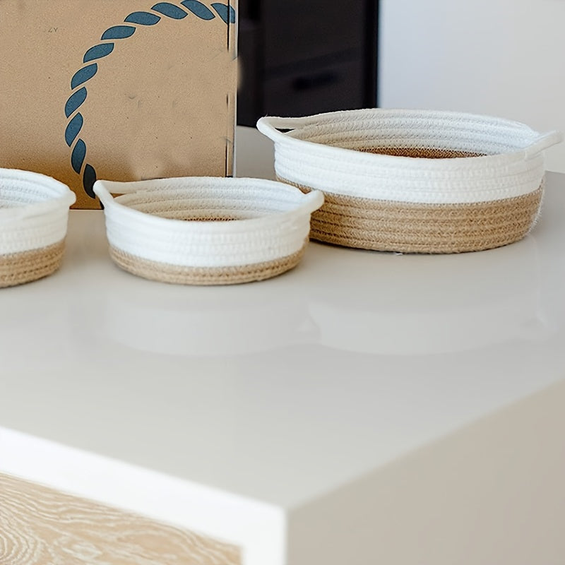 Smiling Face Woven Basket Cotton Storage Box