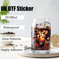 UV DTF Transfer Stickers Animal Series for Glass Cup DIY