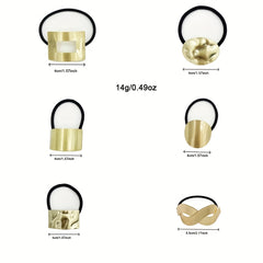 Golden Hair Tie Adult Hair Accessories Ponytail Elastic Band