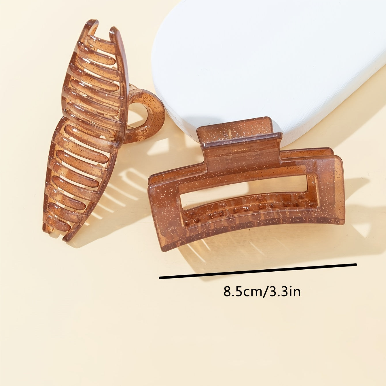 2pcs Medium Plastic Hair Claw Strong Hold Grip Hair Clip For Thick Hair