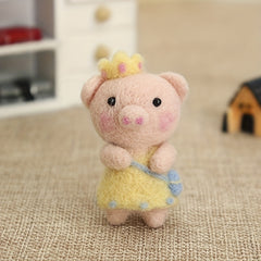 Piggy Felt Craft Kit DIY Embroidery Wool Stitch Needlework Toy Gift