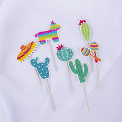 7pcs Mexican Spring Scenery Cake Decoration Set