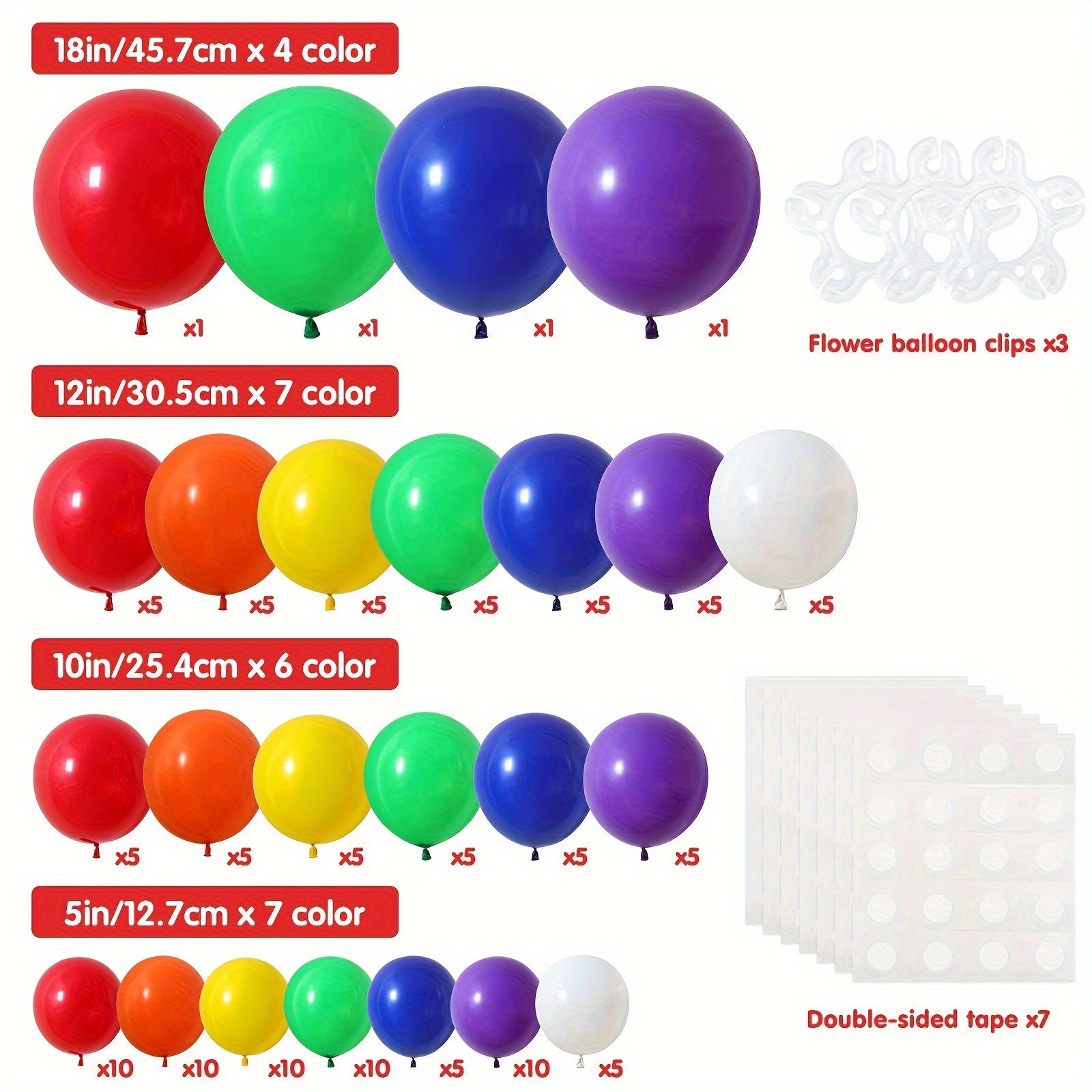 129pcs Rainbow Balloon Arch Kit for Birthday House Themed Decor