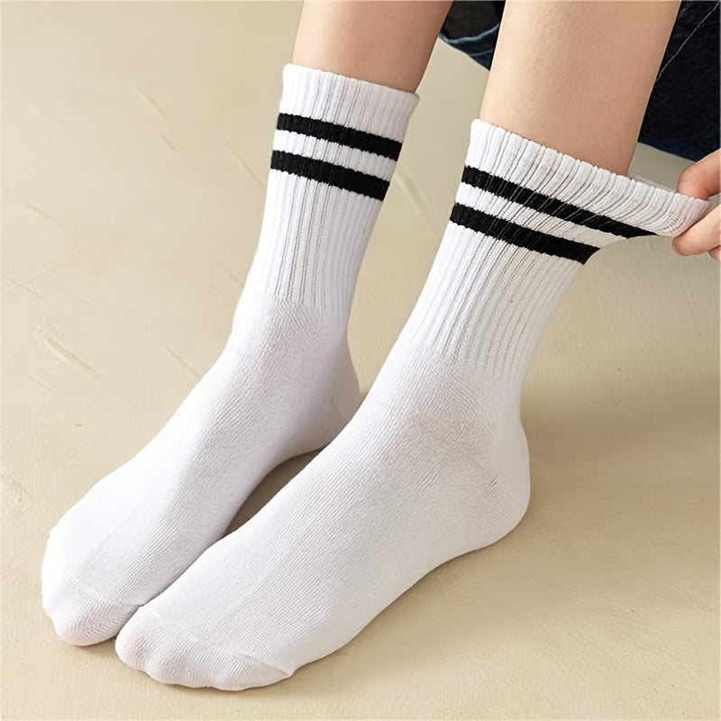 Breathable Striped Sport Socks Women's Stockings