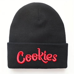 Letter Embroidery Cotton Beanie Solid Knit Hat Hip Hop Unisex Couple Skull Hats