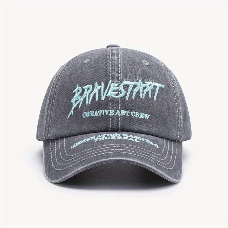 Outdoor Curved Brim Letter Embroidery Men's Peaked Cap Baseball Cap