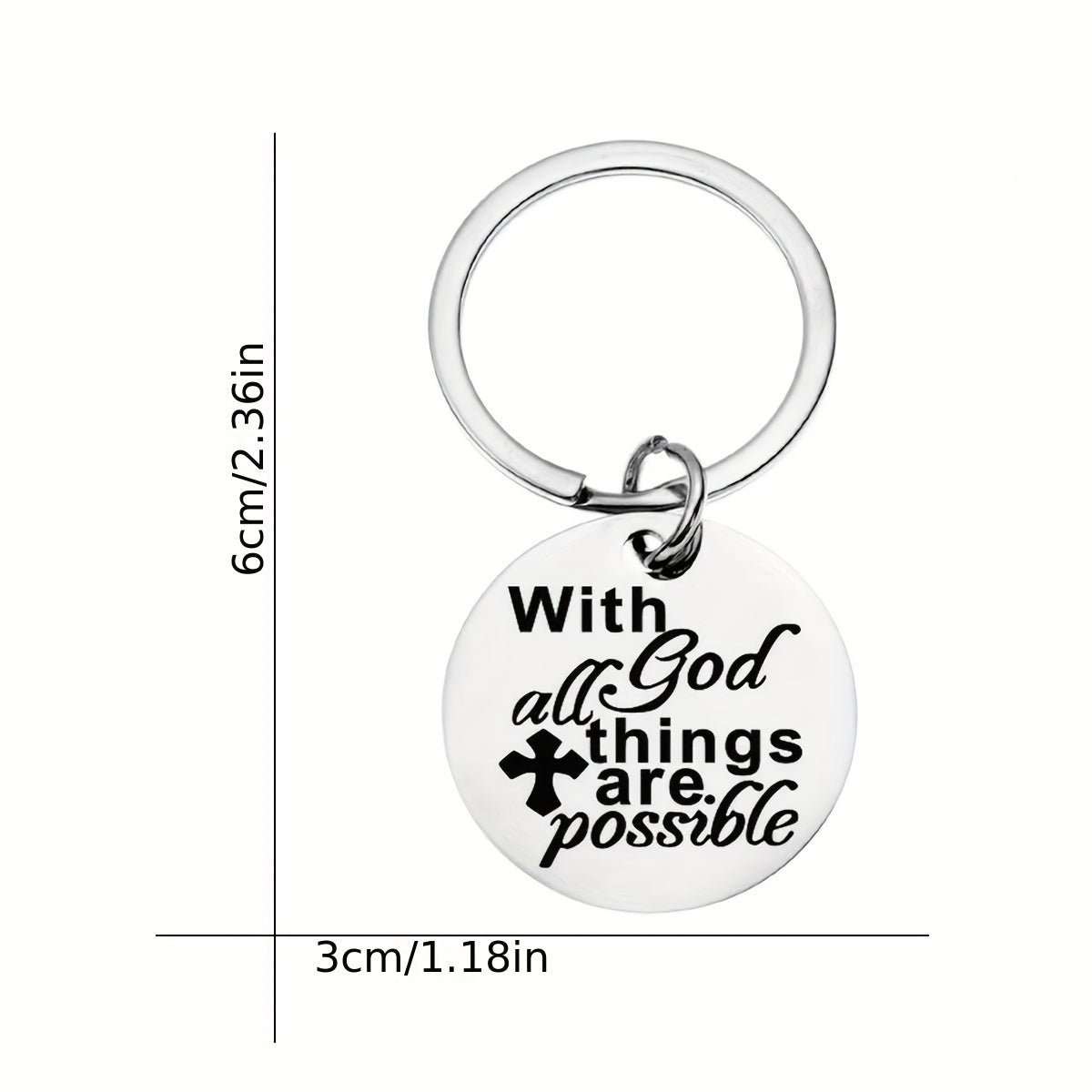 Stainless Steel Faith Keychain Small Gift For Christian