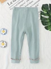 Baby Ribbed Knit Cotton Leggings, Fall Winter Pants