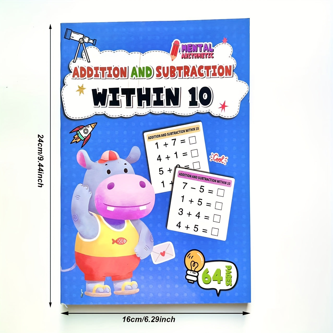 Kids Math Practice Workbook Horizontal Vertical Addition Decomposition
