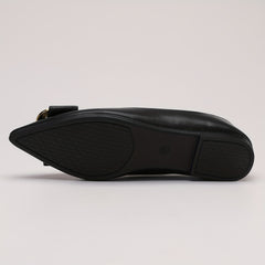Buckle Decor Ballet Flats Pointed Toe Slip On Work Shoes
