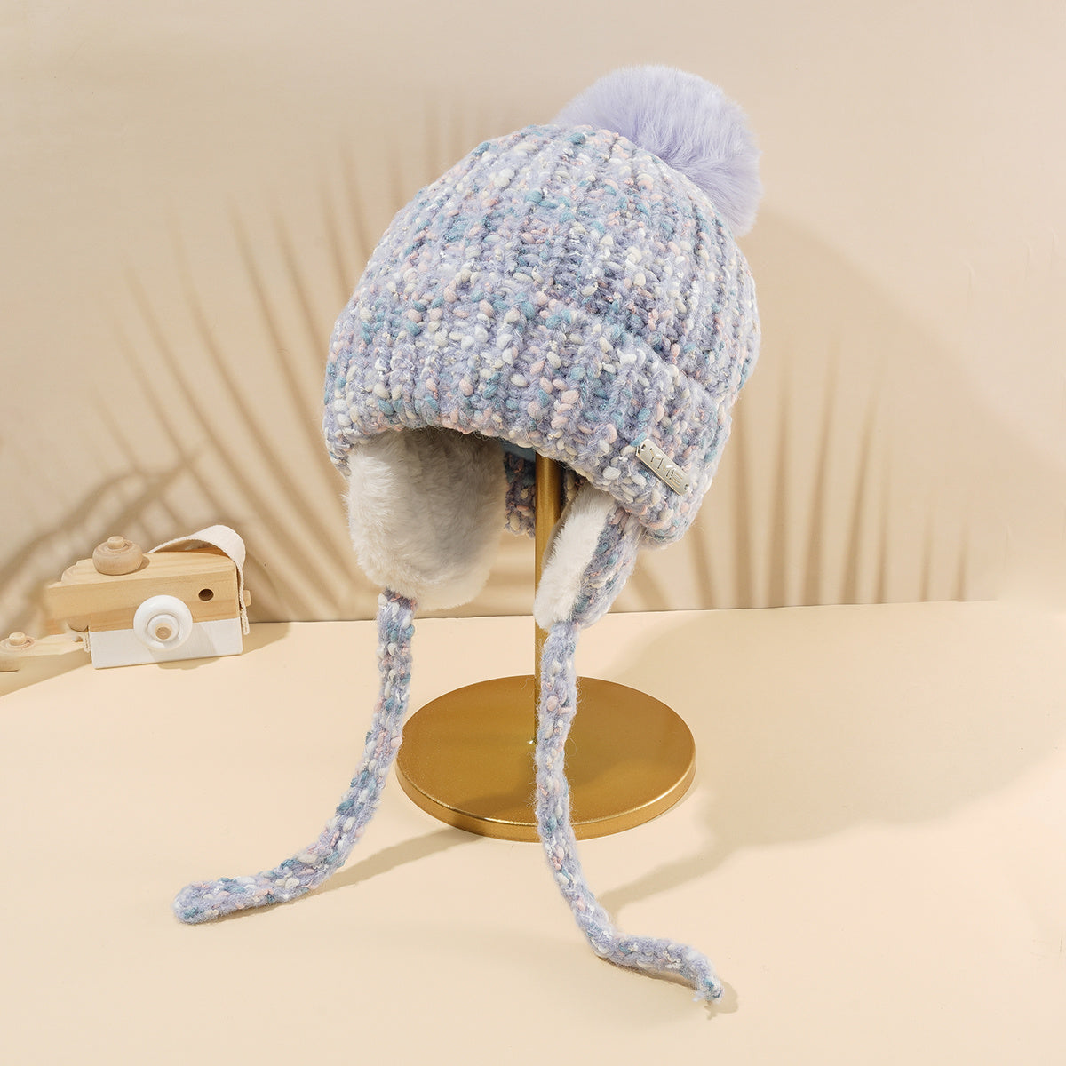 Women's Fleece Lined Cable Knit Beanie Hat for Cold Weather