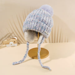 Women's Fleece Lined Cable Knit Beanie Hat for Cold Weather