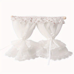 Charming 1:12 Dollhouse Curtains Floral Lace Detailing Ideal Home Decor Gift