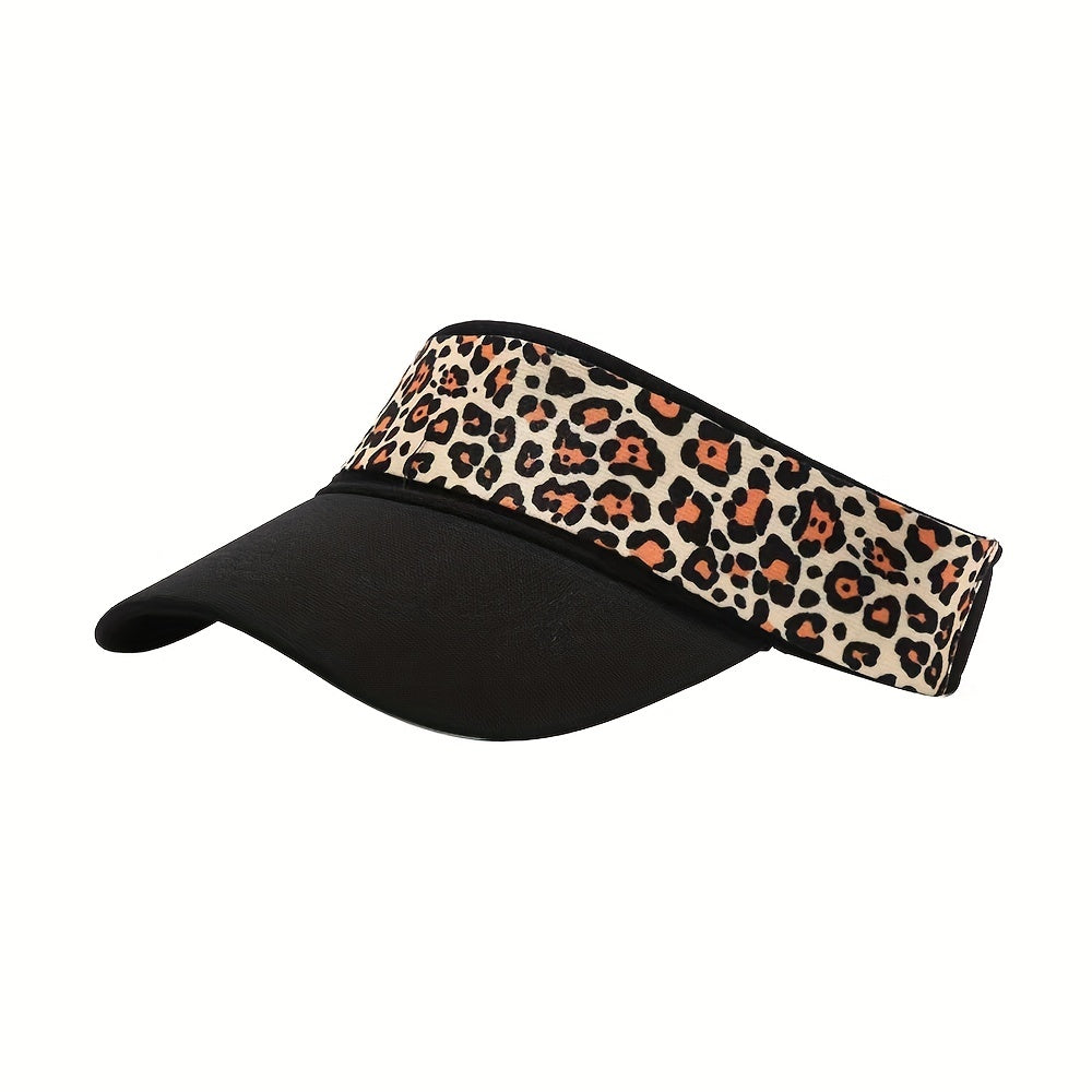 Leopard Print Women Sun Hat UV Protection Travel Beach Cap