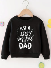 Boys Dad Lover Print Sweatshirt Spring Autumn Pullover