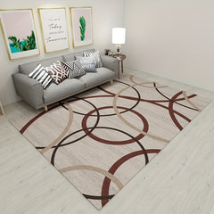 Modern Geometric Area Rug Distressed Design