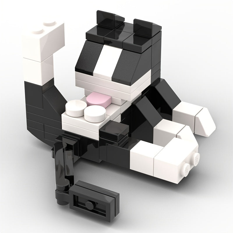 Cow Cat Building Blocks DIY Mini Pet Figurine Creative Desktop Decoration
